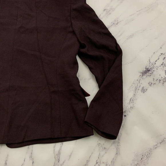 Hugo Boss Womens Blazer Jacket Size 10 Dark Purple Wool Blend One Button - Picture 11 of 12